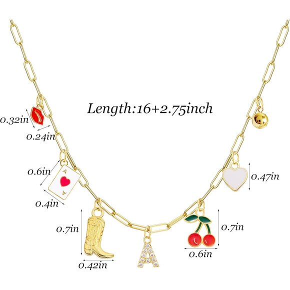 Elegant Initial Necklace with Western Charms – Perfect for Boho Style Lovers - Picture 6 of 9